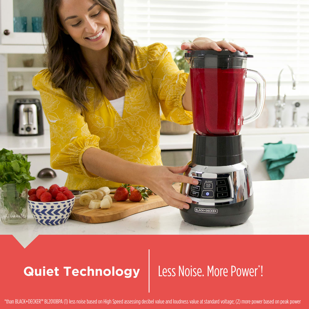 Quiet Blender with Cyclone Glass Jar BLACK DECKER